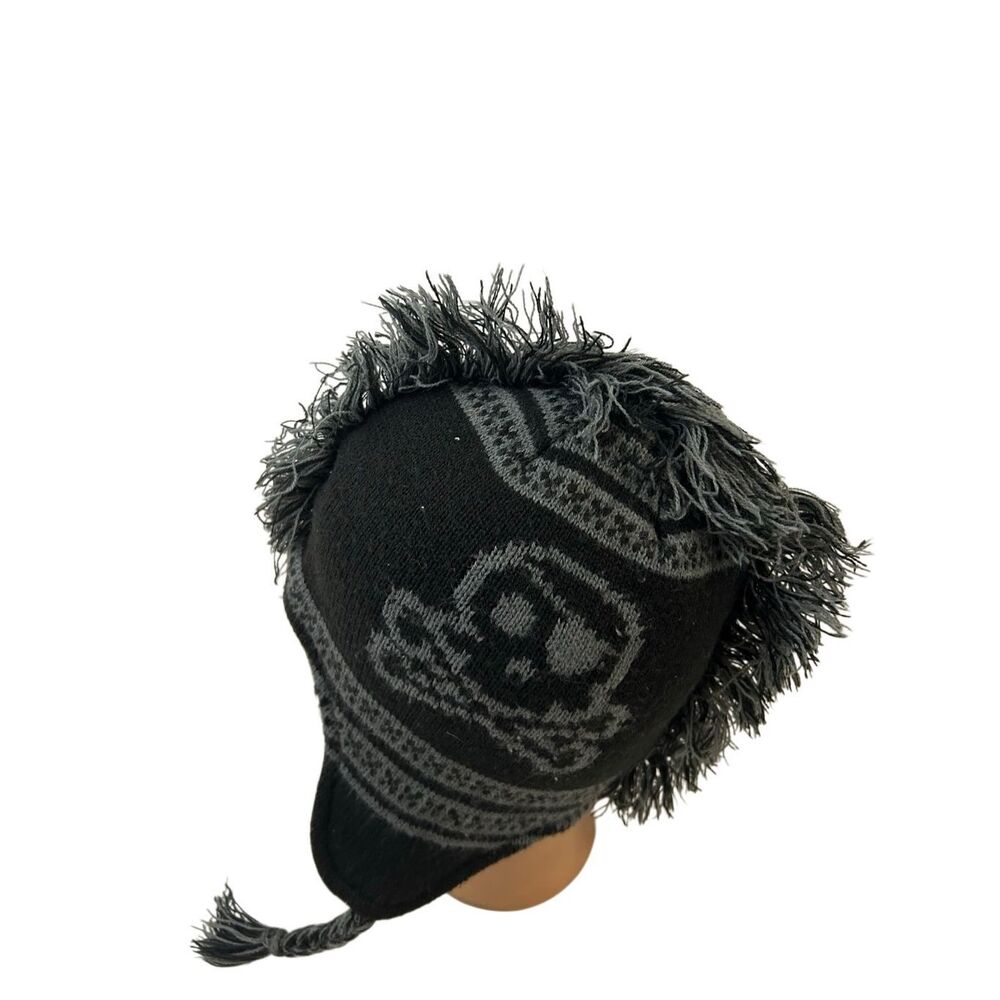 Mohawk Children’s place hat black gray Skull Cap‎ 8+